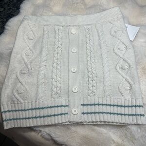White Cable Knit Skirt
